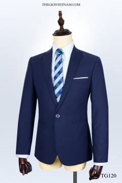 Bộ suit tím xanh một nút TG120